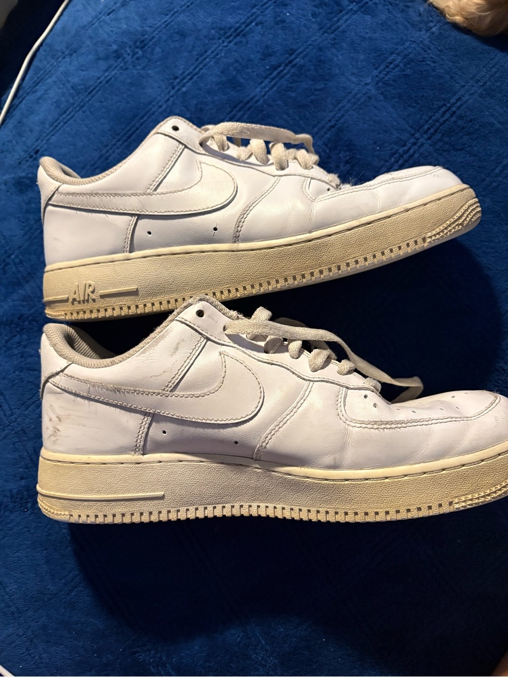 Nike White Low-Top Leather Sneakers with Cream Sole
